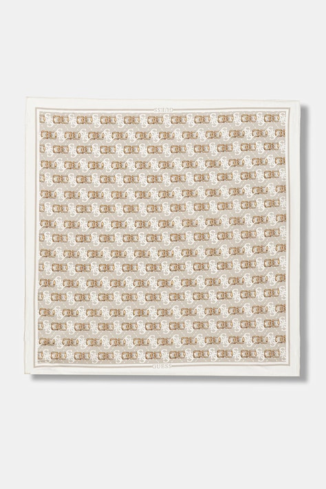 Hodvábna šatka Guess KARNILLA béžová farba, vzorovaná, AW5454 SIL03