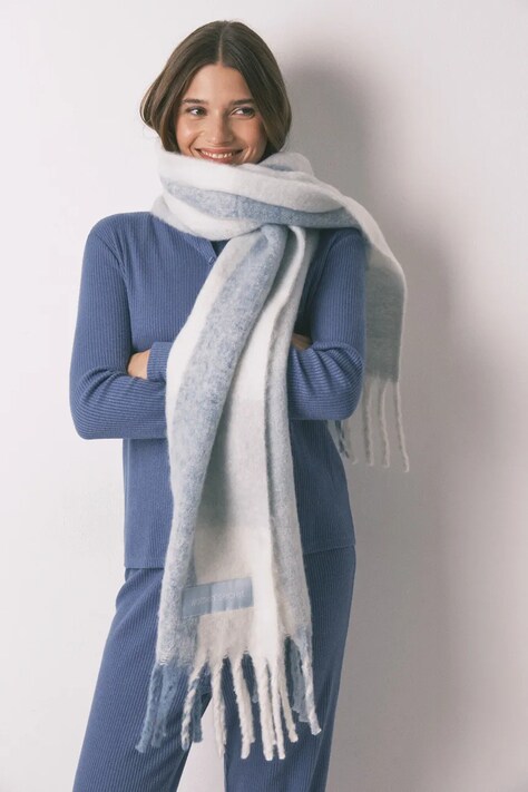 women'secret szalik damski kolor niebieski wzorzysty 5152864