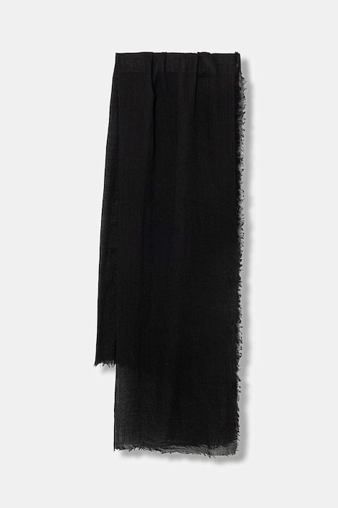 ZADIG&VOLTAIRE szal wełniany damski kolor czarny gładki OWSC01526