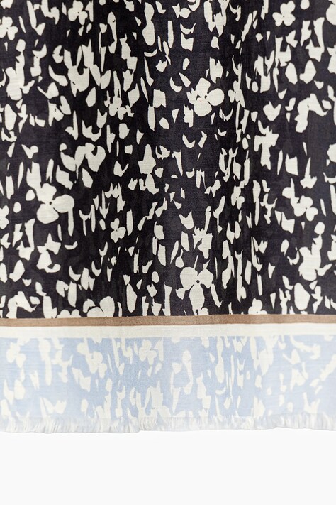 Marc O'Polo szal damski kolor beżowy wzorzysty 600802502045