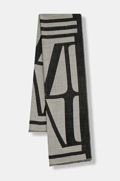 Šal z dodatkom volne Marc O'Polo mornarsko modra barva, 600803302043