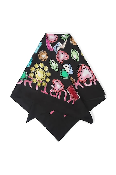 Kurt Geiger London chusta jedwabna damska kolor czarny wzorzysta 2098553469