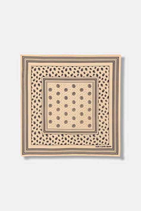 Marc O'Polo apaszka bawełniana damska kolor pomarańczowy wzorzysta 5000007570