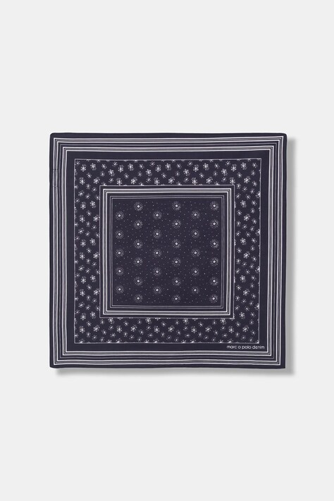 Marc O'Polo apaszka bawełniana damska kolor granatowy wzorzysta 5000007570