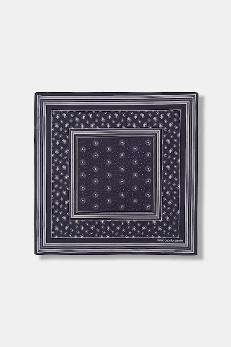 Marc O'Polo apaszka bawełniana damska kolor granatowy wzorzysta 5000007570