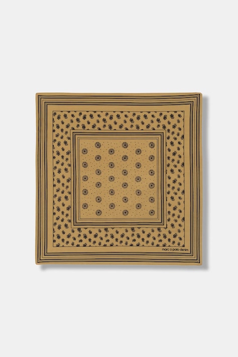 Marc O'Polo apaszka bawełniana damska kolor beżowy wzorzysta 5000007570