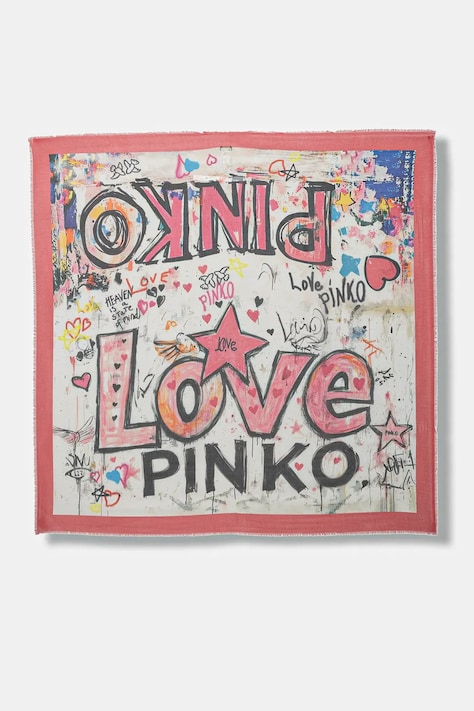 Pinko chusta damska kolor różowy wzorzysta 106657 A38J