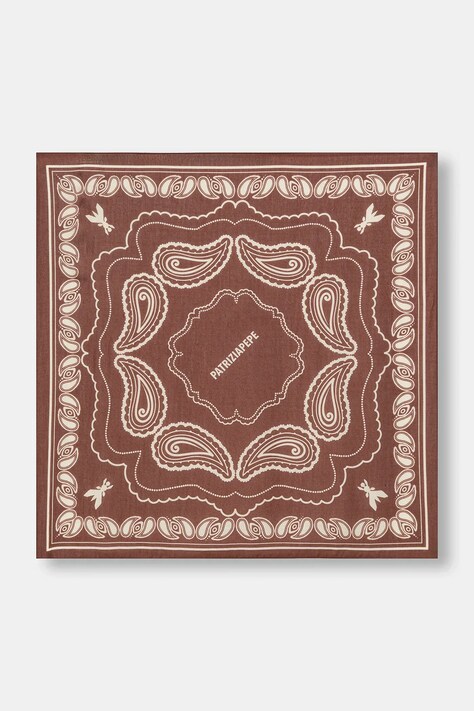 Patrizia Pepe apaszka z dodatkiem jedwabiu damska kolor brązowy wzorzysta 8F0112 A706