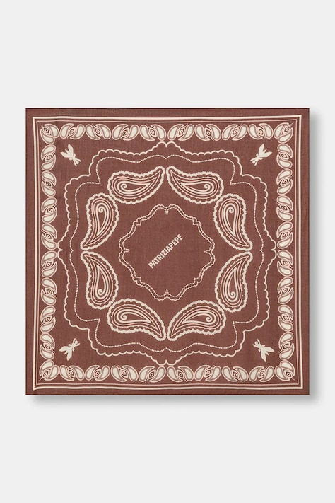 Patrizia Pepe apaszka z dodatkiem jedwabiu damska kolor brązowy wzorzysta 8F0112 A706