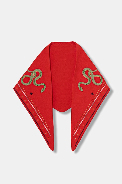 Never Fully Dressed chusta Mystcial damska kolor czerwony z aplikacją NFDA592