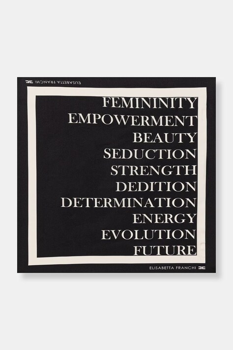 Elisabetta Franchi apaszka damska jedwabna czarna FO19F61E2