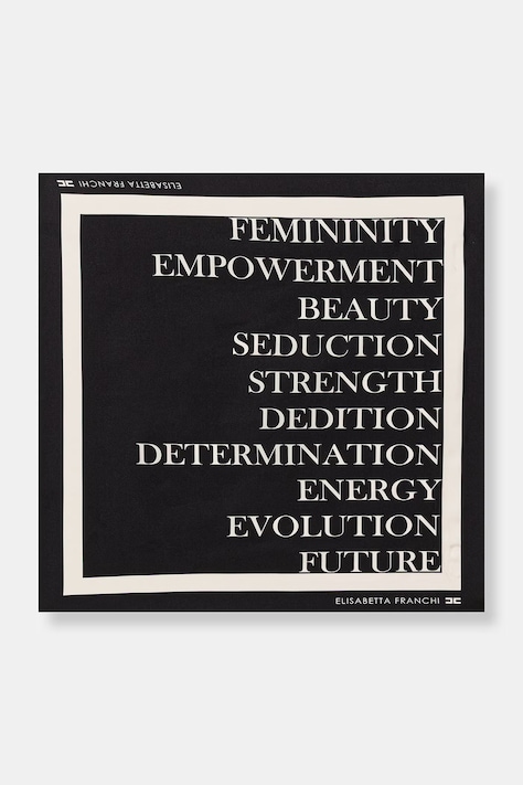 Elisabetta Franchi apaszka damska jedwabna czarna FO19F61E2