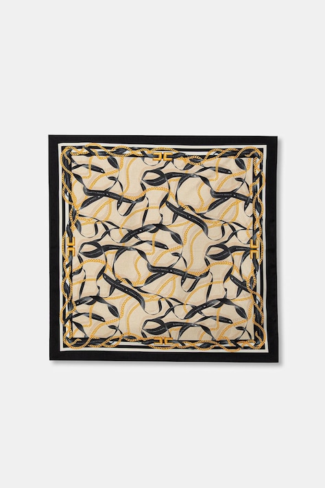 Elisabetta Franchi apaszka jedwabna kolor beżowy wzorzysta FO21L61E2