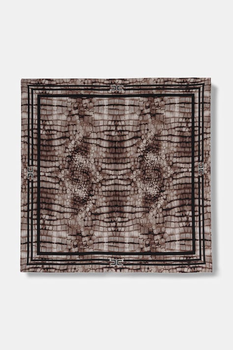 Elisabetta Franchi apaszka damska jedwabna brązowa FO24L61E2