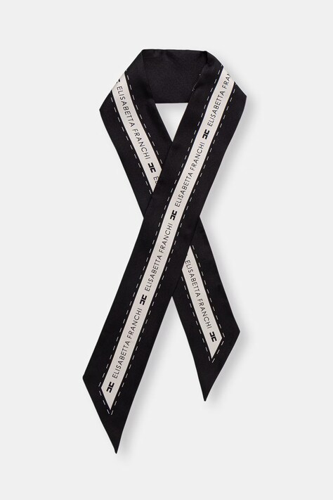 Elisabetta Franchi apaszka jedwabna damski kolor czarny FO25F61E2