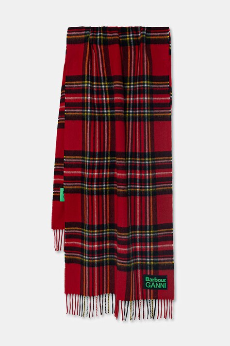 Barbour x Ganni Tartan szalik wełniany damski multicolor LSC0455RE51