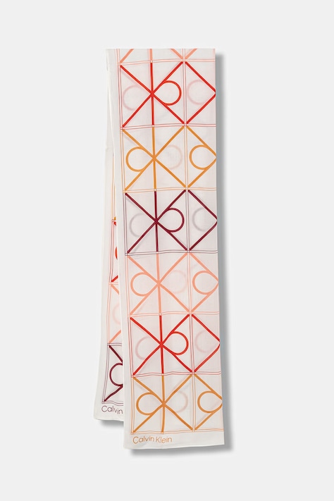 Calvin Klein šal ženski od modala bijeli LV04F8084G