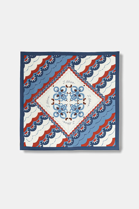 IBlues apaszka jedwabna ALARE damska kolor niebieski wzorzysta 2617541011200