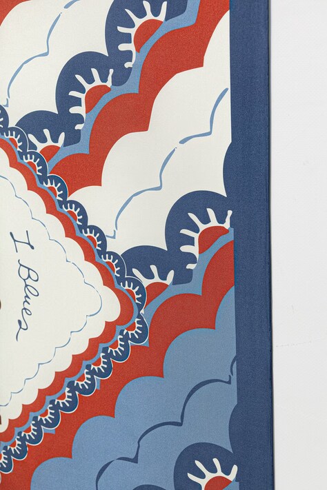 IBlues apaszka jedwabna ALARE damska kolor niebieski wzorzysta 2617541011200