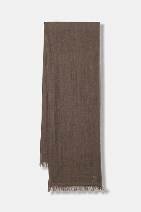 Marella szal damski lniany MLACOLONO brązowy 2613541027200