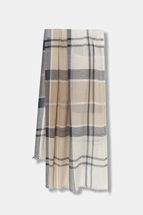 Barbour szal damski z dodatkiem lnu Abigail granatowy LSC0442