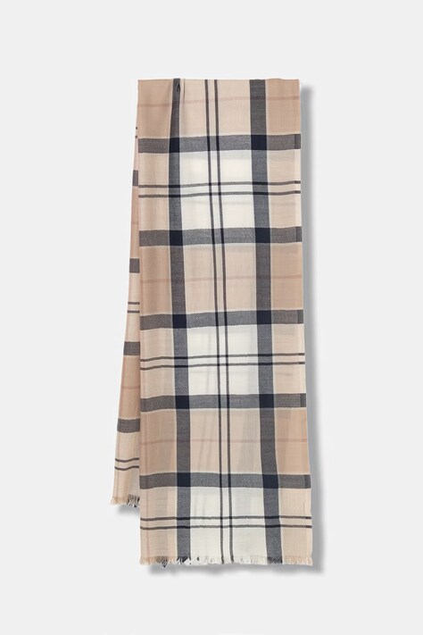 Barbour szal damski z wełny merino Verona beżowy LSC0487