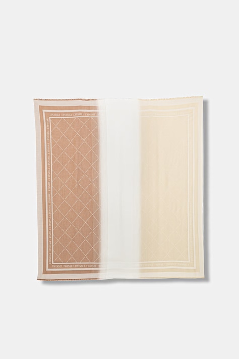 Twinset chusta damska kolor beżowy wzorzysta 261TA4310