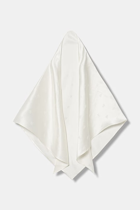 Μεταξωτό φουλάρι Luisa Spagnoli Rametto χρώμα: μπεζ, 543149