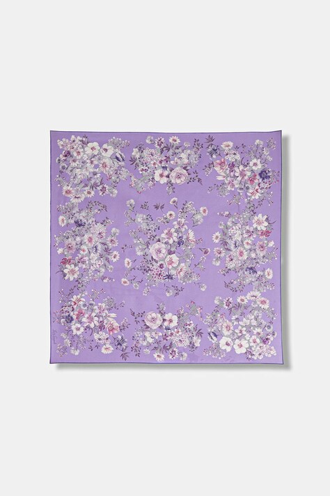 Luisa Spagnoli apaszka jedwabna Risoluto damska kolor fioletowy wzorzysta 542866