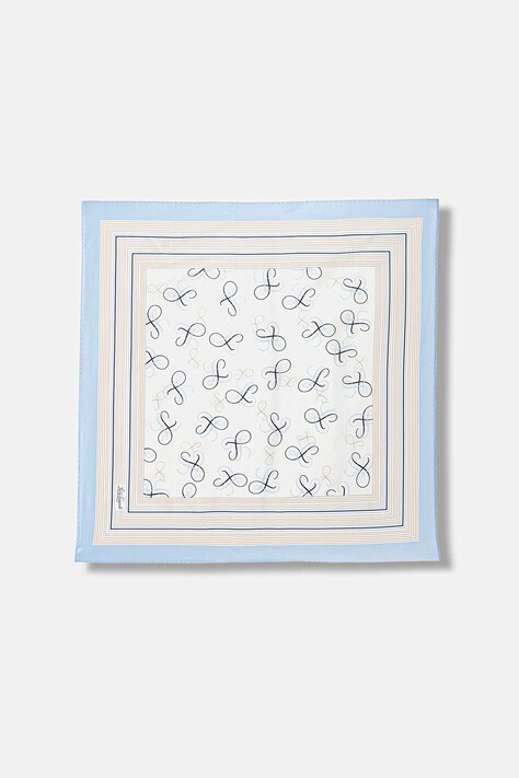 Luisa Spagnoli apaszka jedwabna Rullante damska kolor niebieski wzorzysta 543096