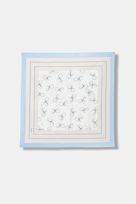 Luisa Spagnoli apaszka jedwabna Rullante damska kolor niebieski wzorzysta 543096