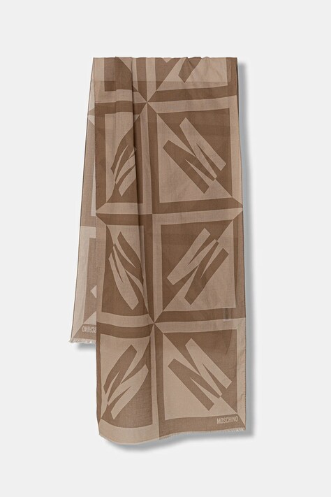 Moschino szalik bawełniany damski kolor beżowy M3401 03321