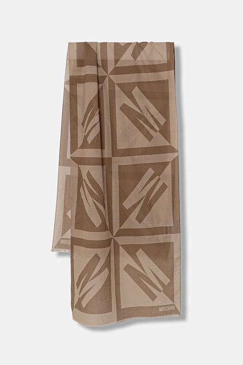 Moschino szalik bawełniany damski kolor beżowy M3401 03321