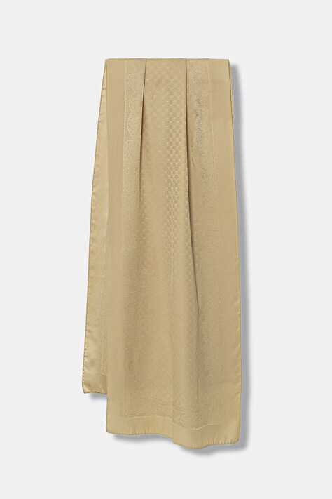 Moschino szal jedwabny damski kolor beżowy gładki M2920 30556