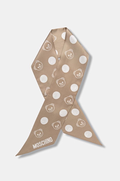 Moschino apaszka damski kolor beżowy wzorzysta M5891 E3242