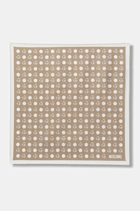 Moschino chusta jedwabna damska kolor beżowy M5890 E5000