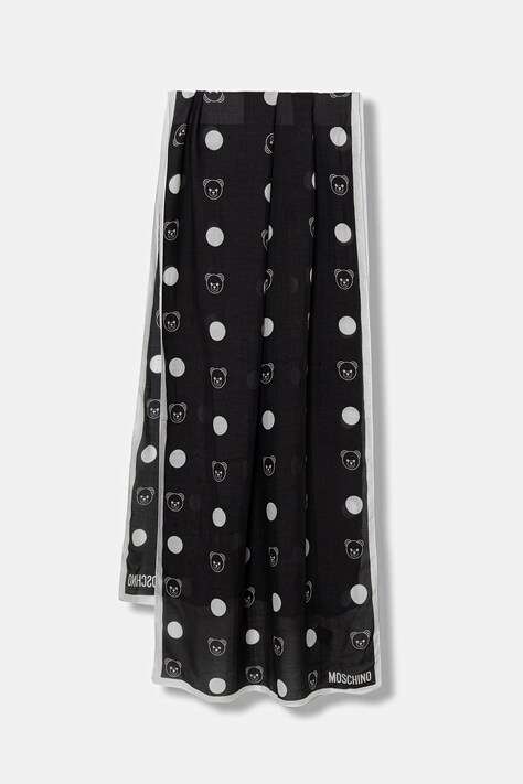 Moschino szal damski kolor czarny M5893 E5169