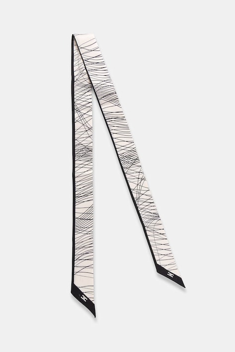 Elisabetta Franchi apaszka damska jedwabna beżowa FO18F62E2