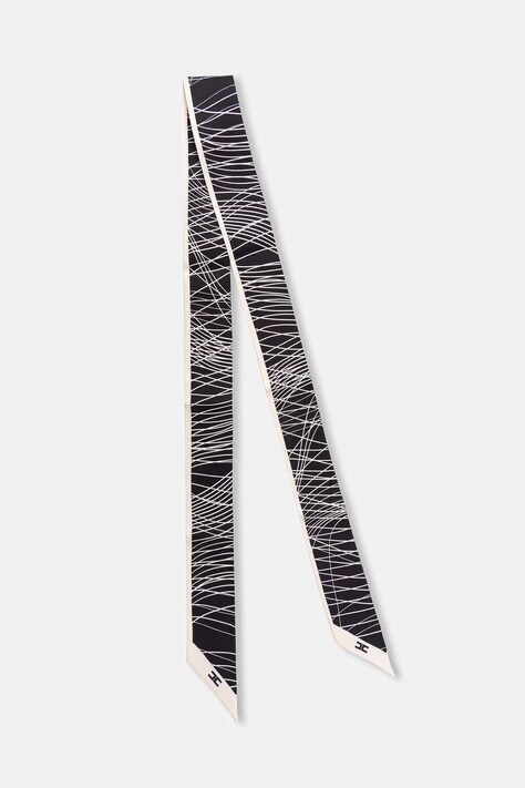 Elisabetta Franchi apaszka damska jedwabna czarna FO18F62E2