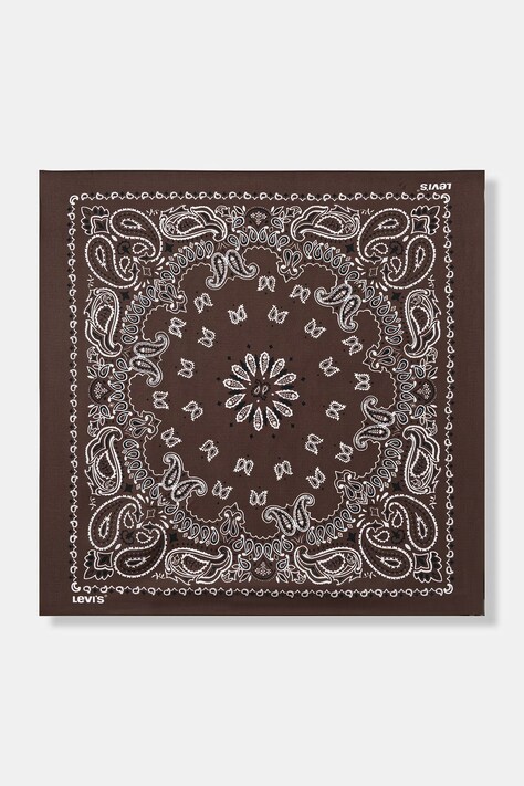 Levi's apaszka XL SILKY damska kolor brązowy wzorzysta 005G0
