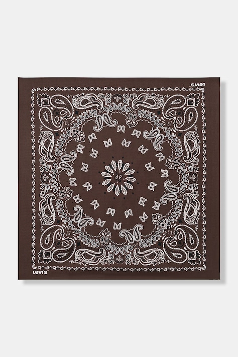 Levi's apaszka XL SILKY damska kolor brązowy wzorzysta 005G0