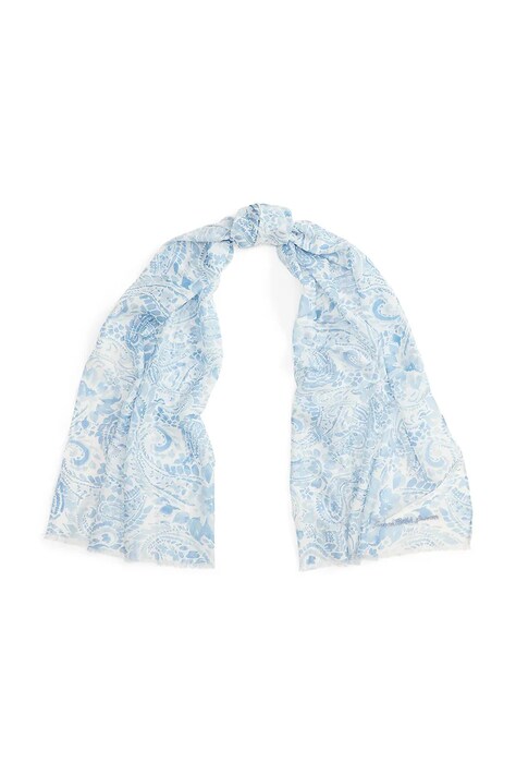 Lauren Ralph Lauren szalik damski bawełniany niebieski 454P14382