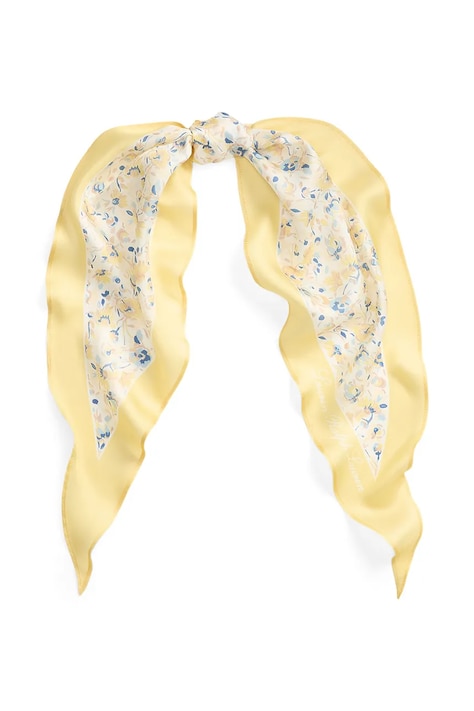 Lauren Ralph Lauren szalik damski jedwabny żółty 454P14494