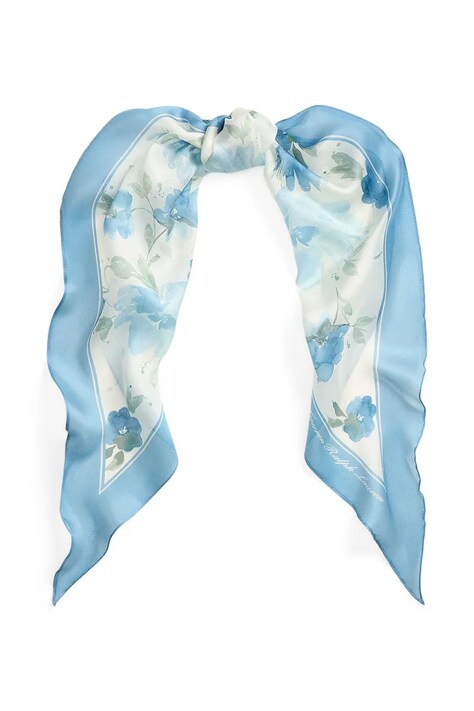 Lauren Ralph Lauren apaszka damska jedwabna niebieska 454P14503