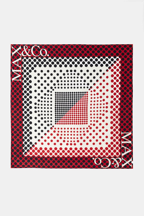 MAX&Co. chusta jedwabna MCABATTISTA damska kolor czerwony wzorzysta 2616541016200