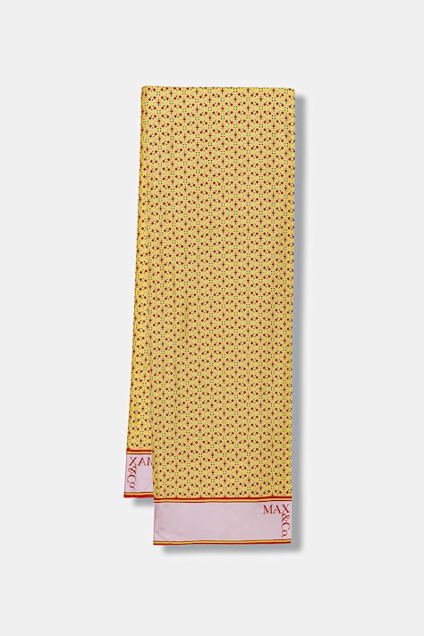 MAX&Co. szal jedwabny MCAASTI damski kolor żółty wzorzysty 2616541026200