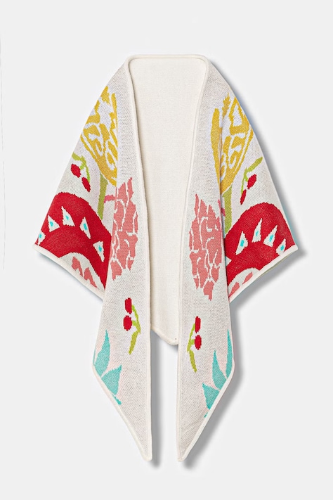 Never Fully Dressed szalik damski kolor beżowy wzorzysty NFDA652