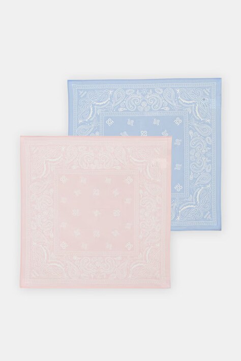 HUGO svilena ruta ženska bombažna 2Bandana_pack modra 50562378