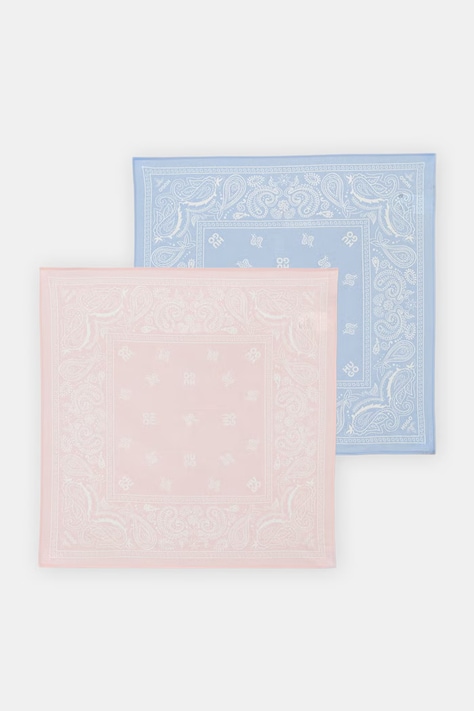 HUGO svilena ruta ženska bombažna 2Bandana_pack modra 50562378