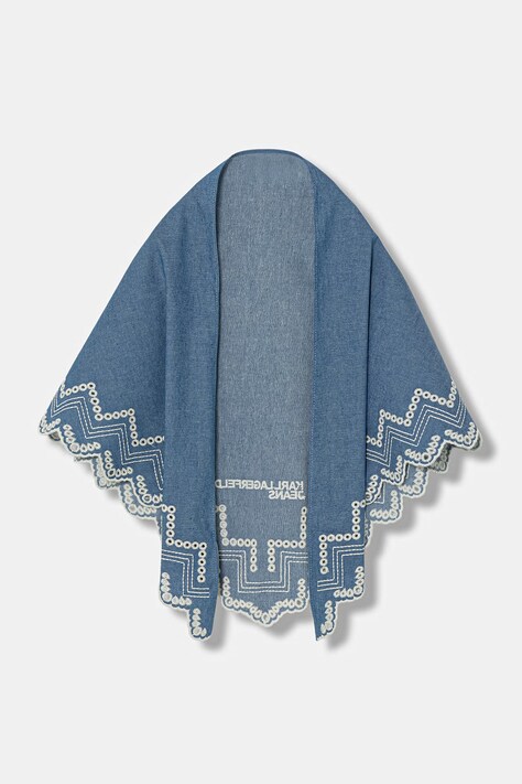 Karl Lagerfeld Jeans apaszka bawełniana damska kolor niebieski wzorzysta B2W33008